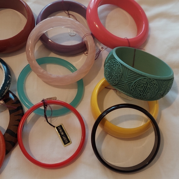Colorful Bangle Bracelet Lot of 10 - Various Colors, Widths, Materials - - Picture 5 of 7